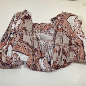 Boho Free People top bell long sleeves cropped S/P 🧡